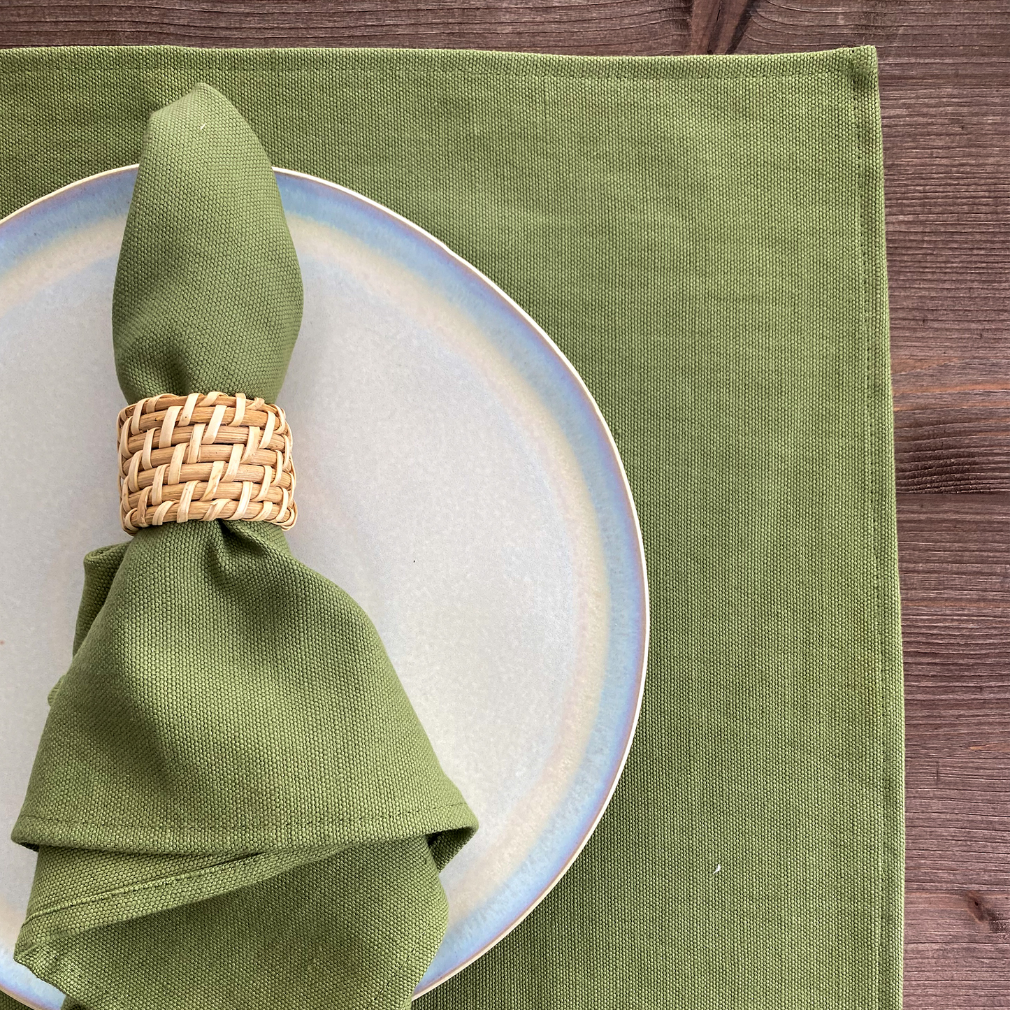 pack 2 manteles individuales de lino verde