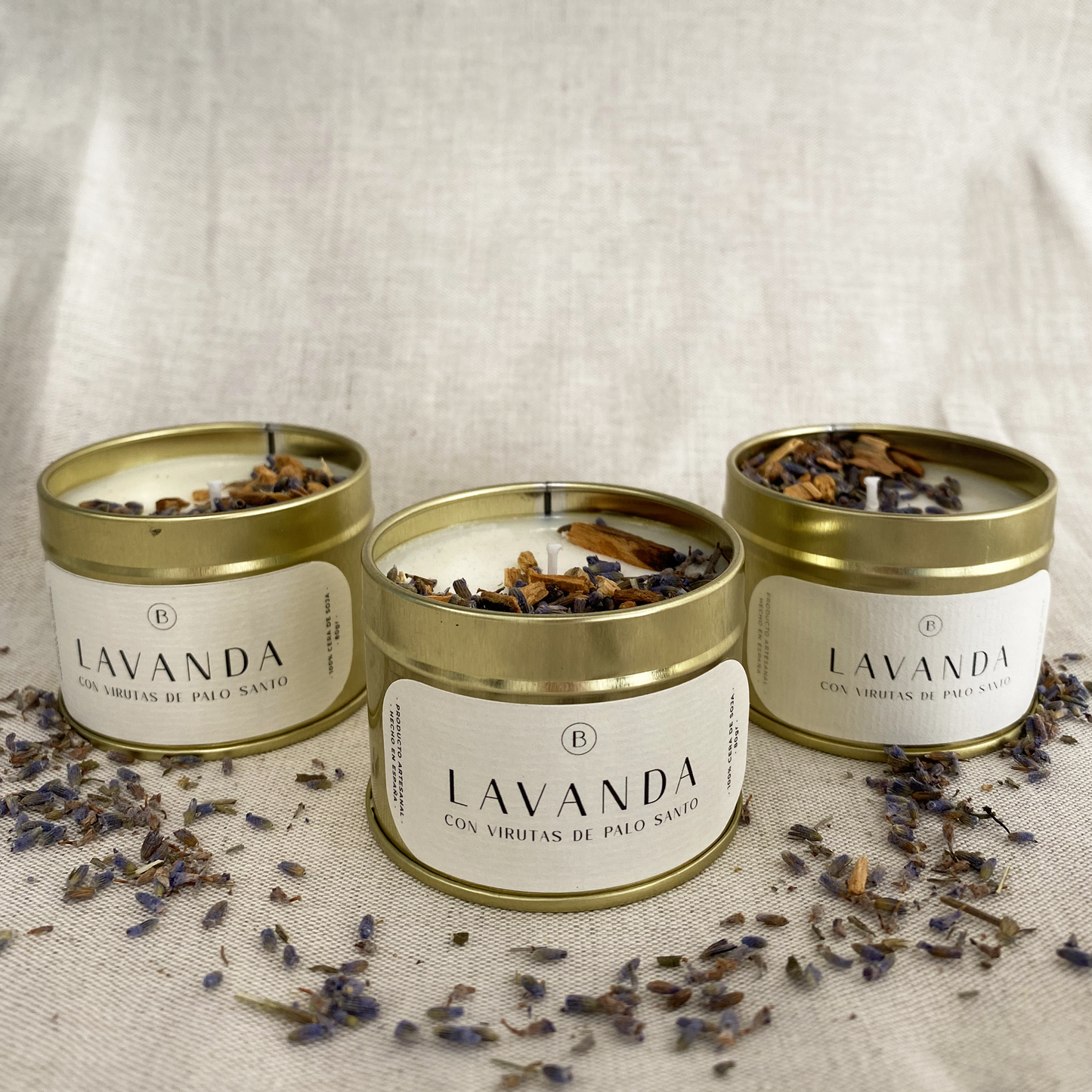 Velas de soja con aroma a lavanda