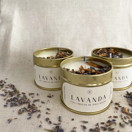 Velas de soja con aroma a lavanda